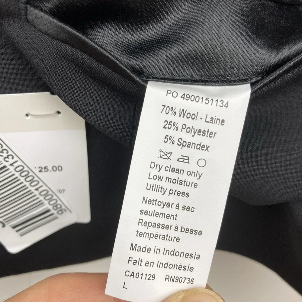 Calvin Klein Men's Black Slim Fit Wool Blend Tuxedo Suit Vest Size Large